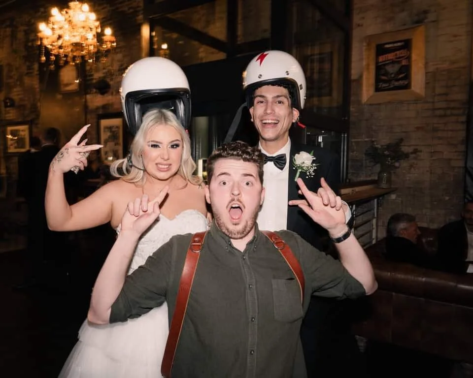 Bride and groom fun photo