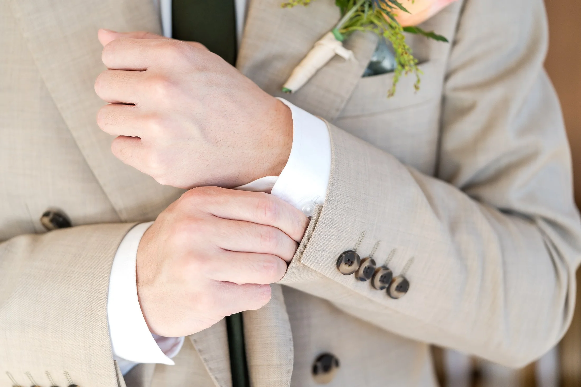 Groom prep photo with Lou O'Brien Sunshine Coast photography