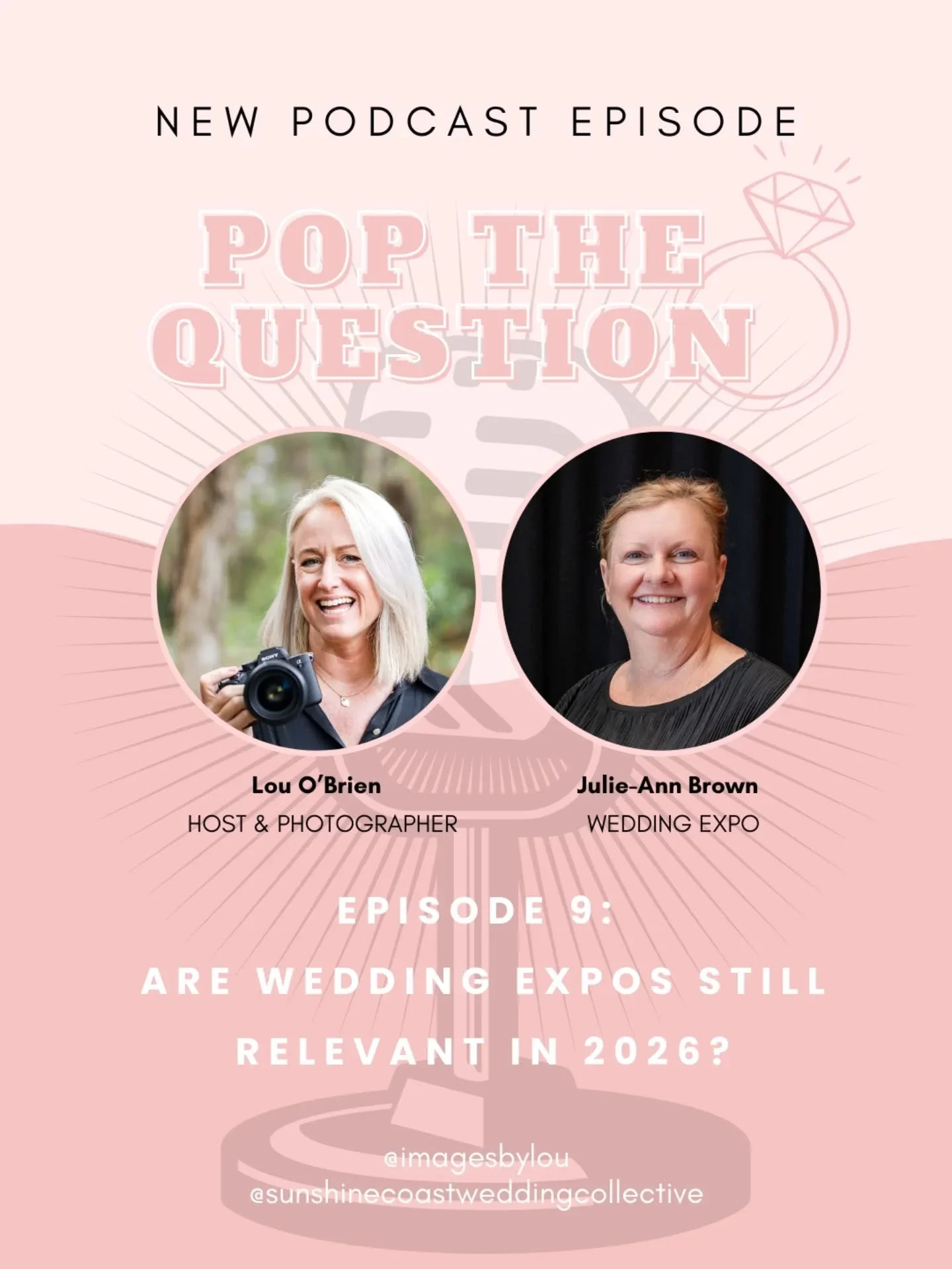 Episode 9 of Pop The Question is live and I&rsquo;m so excited for you to hear this one. I sat down with the lovely Julie-Anne Brown, founder of the Sunshine Coast Wedding Showcase, and we chatted all things wedding expos and why they&rsquo;re still 
