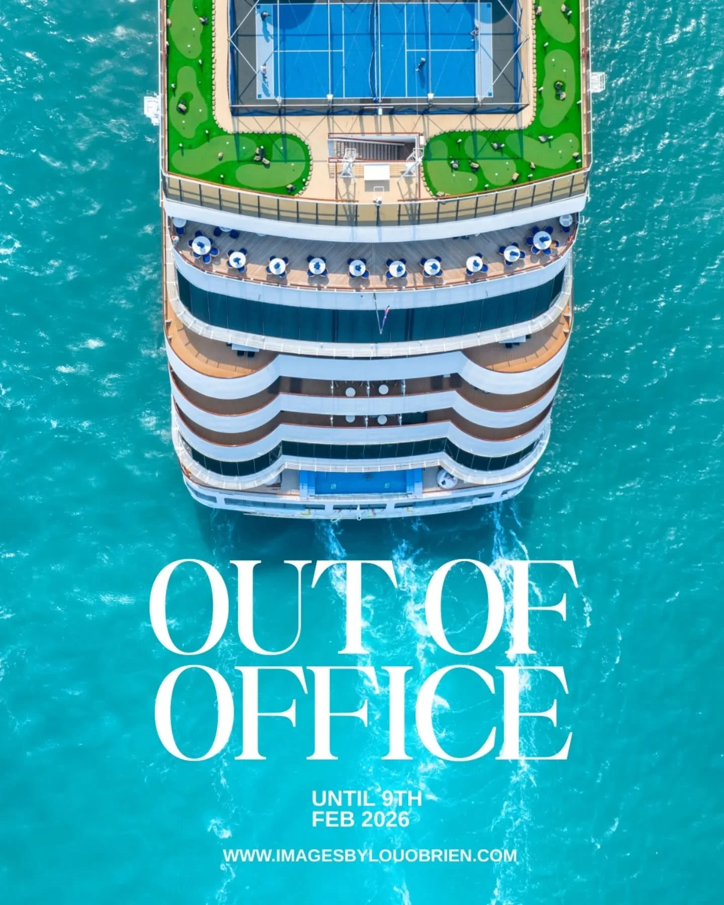 Out of office mode: ON&nbsp;🌊⛵️
I&rsquo;m off sailing the Pacific Ocean until Monday 9th Feb and soaking up all the salty air.

If you&rsquo;re after info on my wedding or family photography packages, you&rsquo;ll find everything via the link in my 