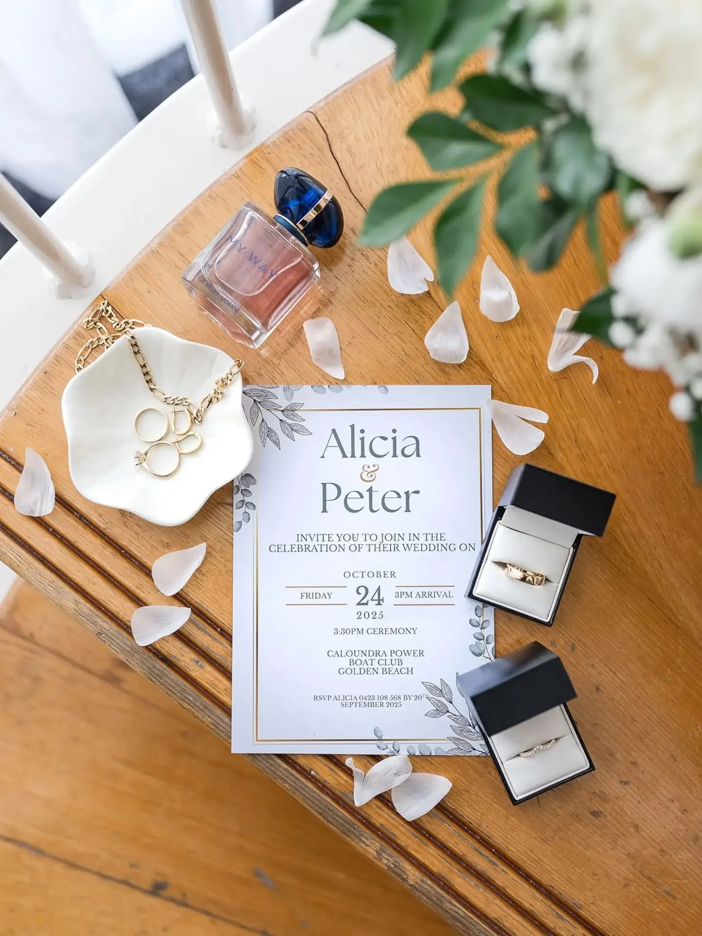 Alicia &amp; Peter's wedding at Caloundra Power Boat Club is proof that a well-planned timeline makes all the difference. We timed their portraits for golden hour, they had plenty of time with their guests, and still came away with these beautiful me