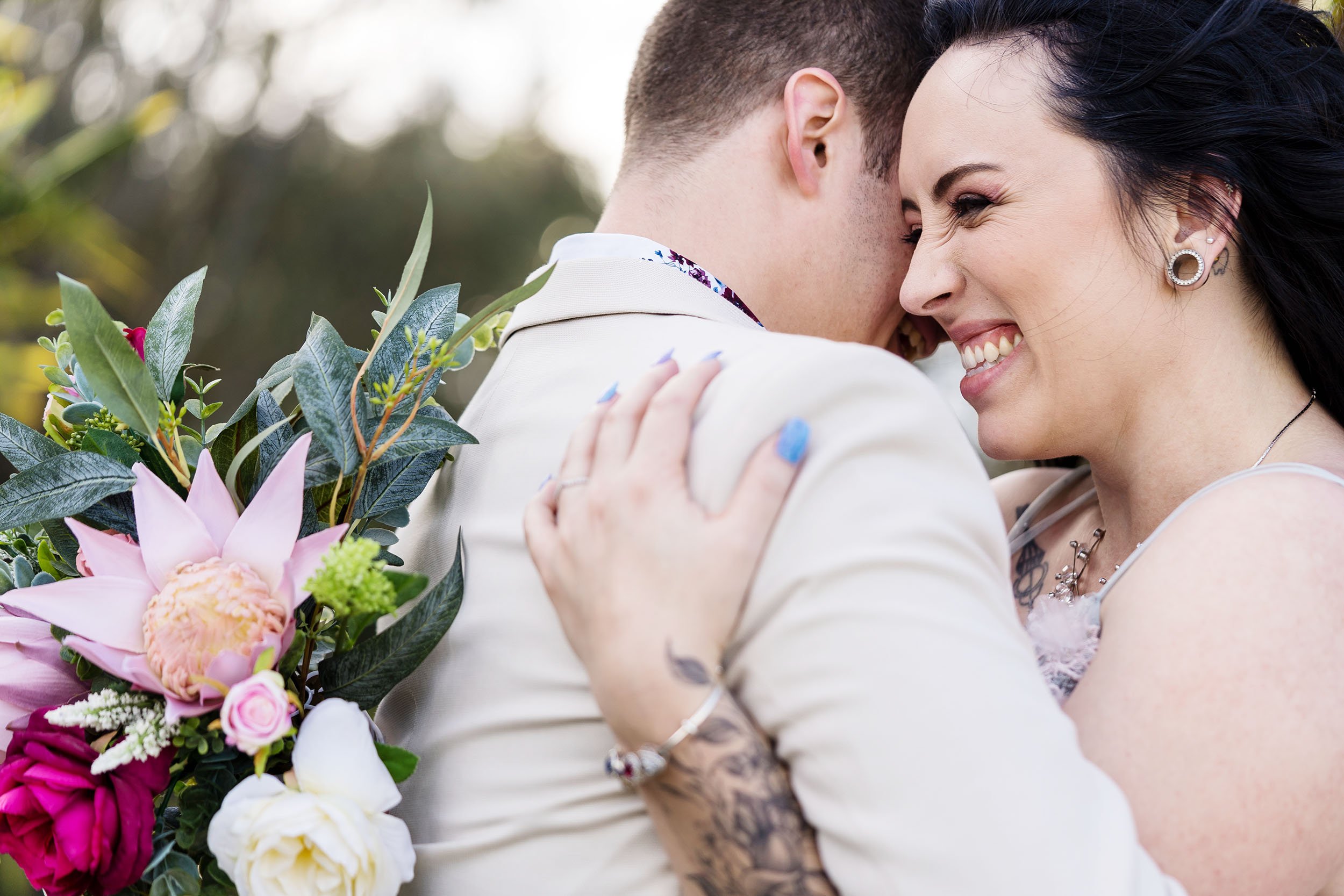 happy couple on their wedding day