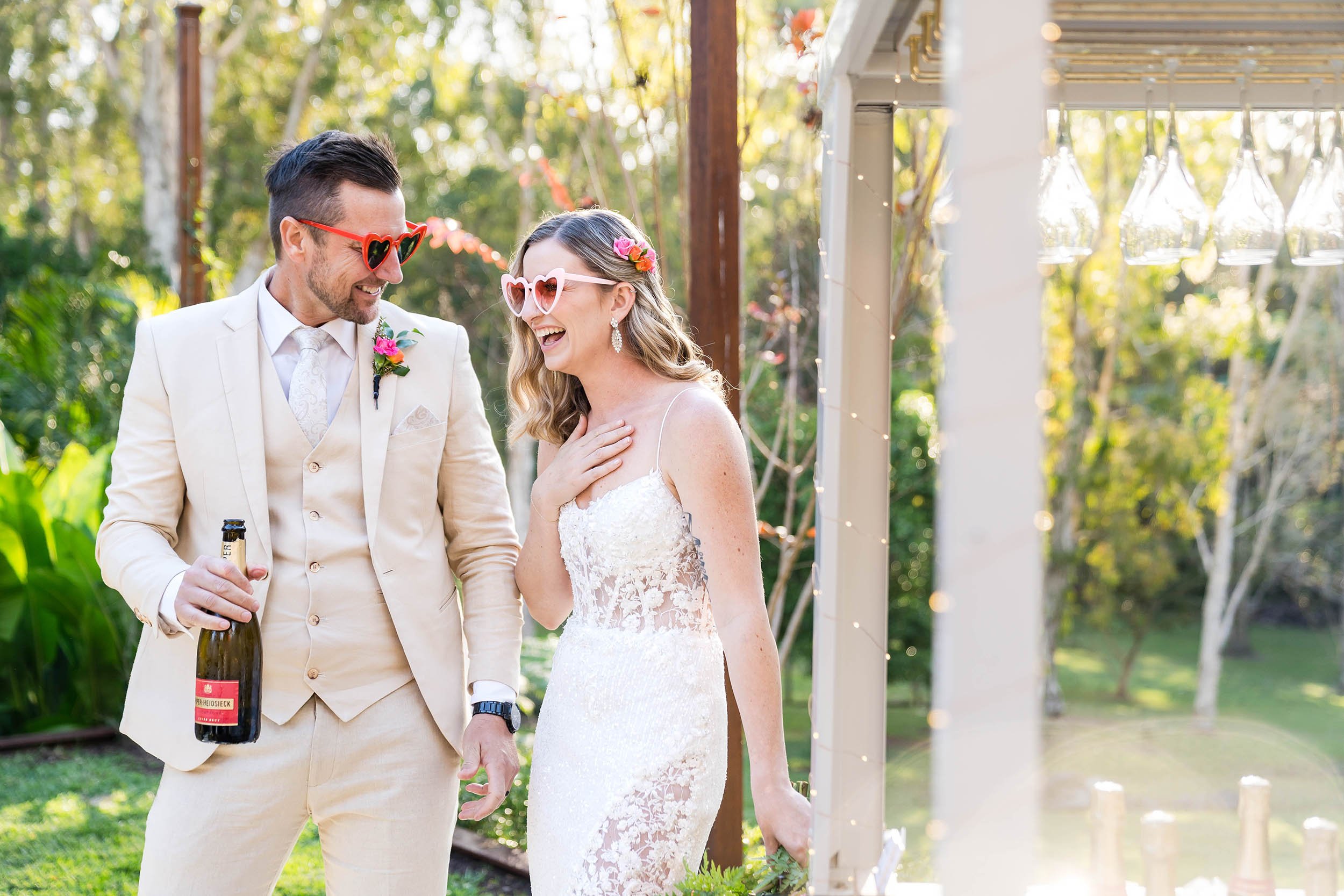 fun couples photos at Maleny wedding