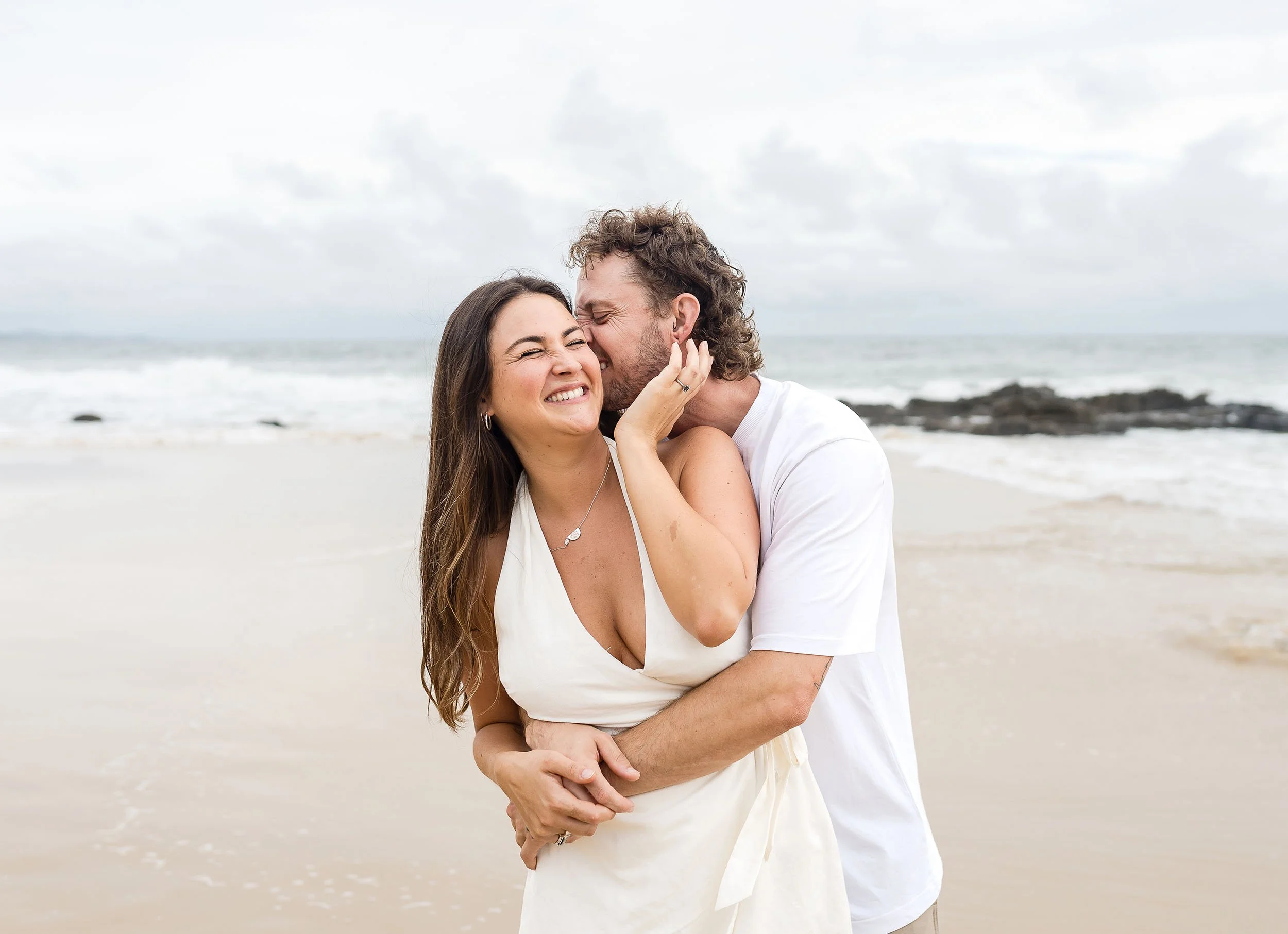 fun relaxed engagement photos