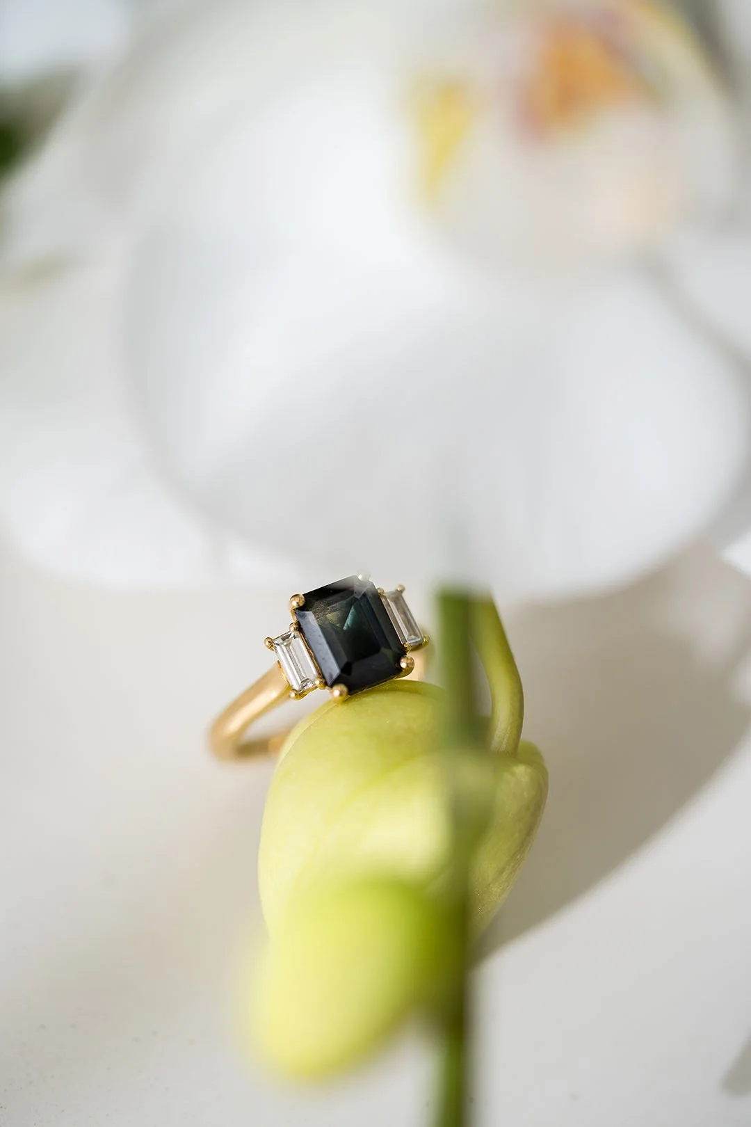 colour stone engagement ring Lou O'Brien