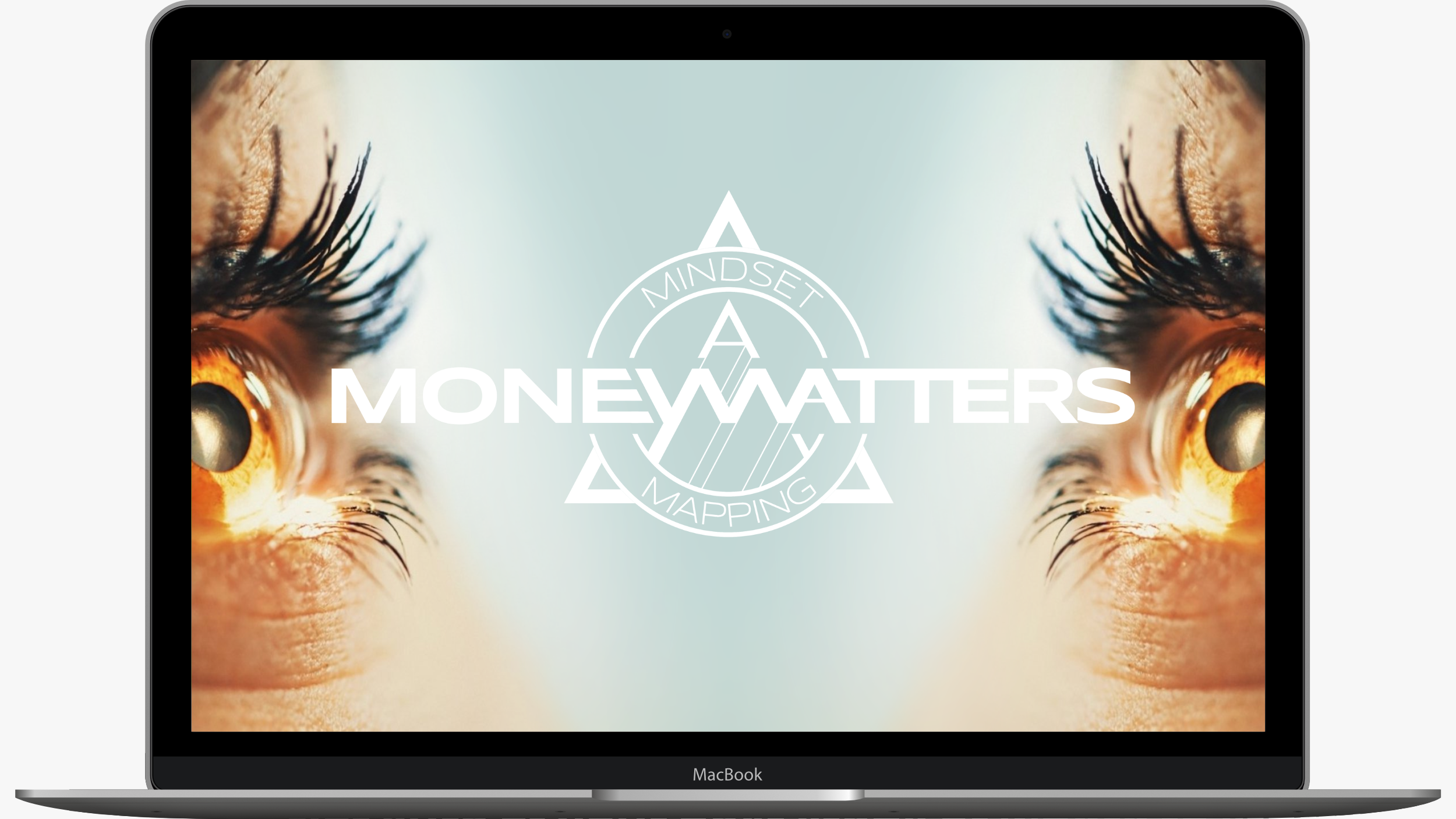 FLO Laptop - Front Facing - PROMO Images - 0001 - MONEY MATTERS Course Logo + Two Eyes Vision-Led - 2500px.png