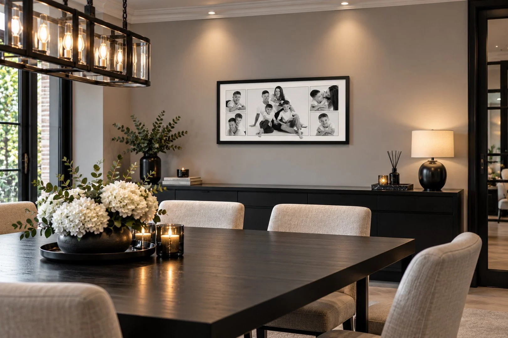 Elegant Modern Dining Room with Family Portrait 彩神争霸代理.jpg