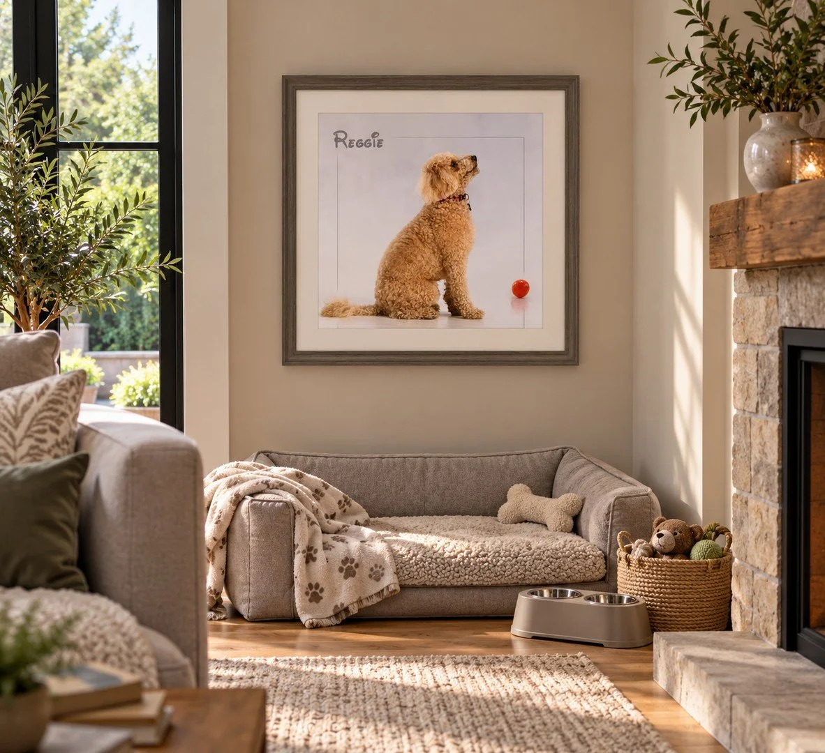 Cosy Living Room with Reggie Portrait.jpg