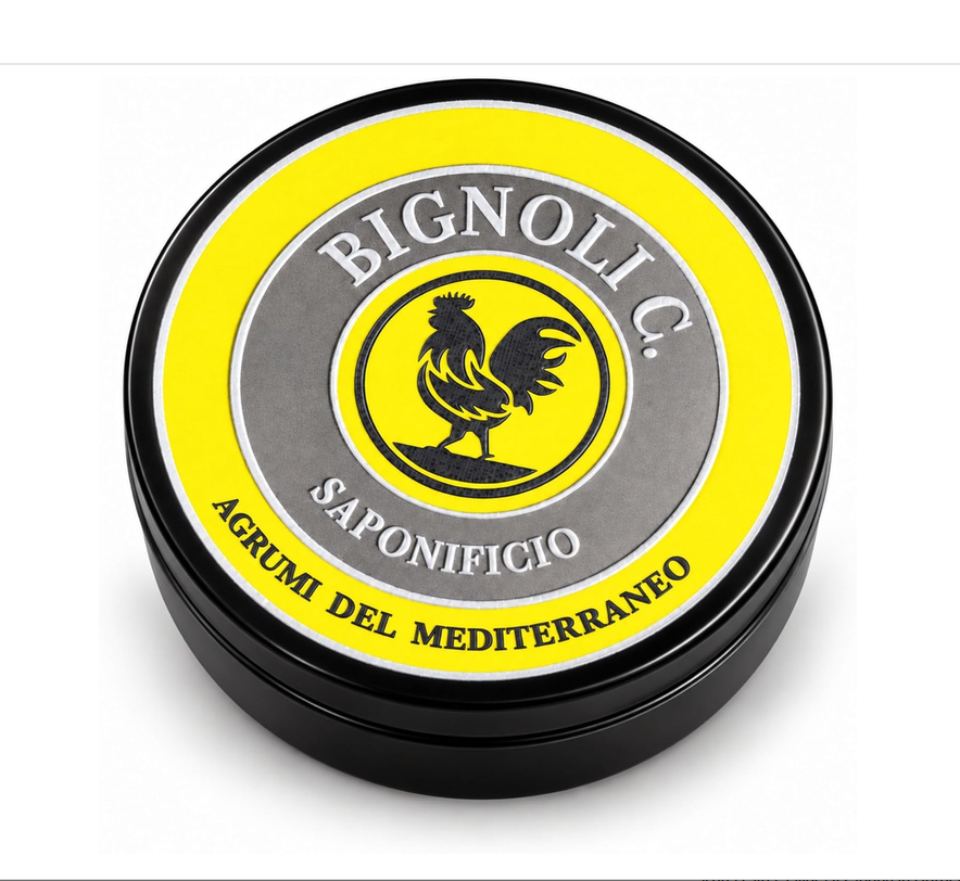 SAPONE DA BARBA ARTIGIANALE TRAVEL 50g AGRUMI del MEDITERRANEO