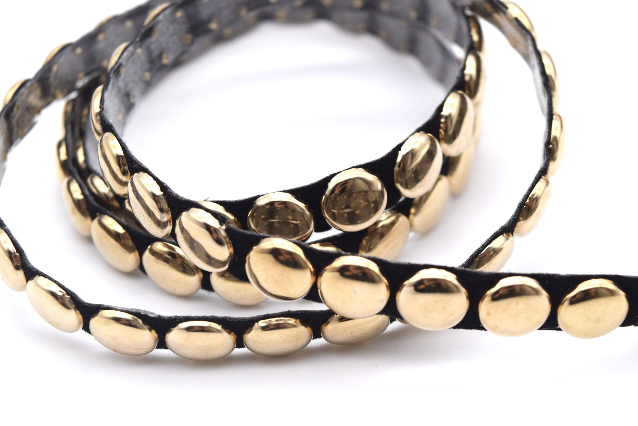 10mm Gold Dome Iron-On Stud Trim/Yard