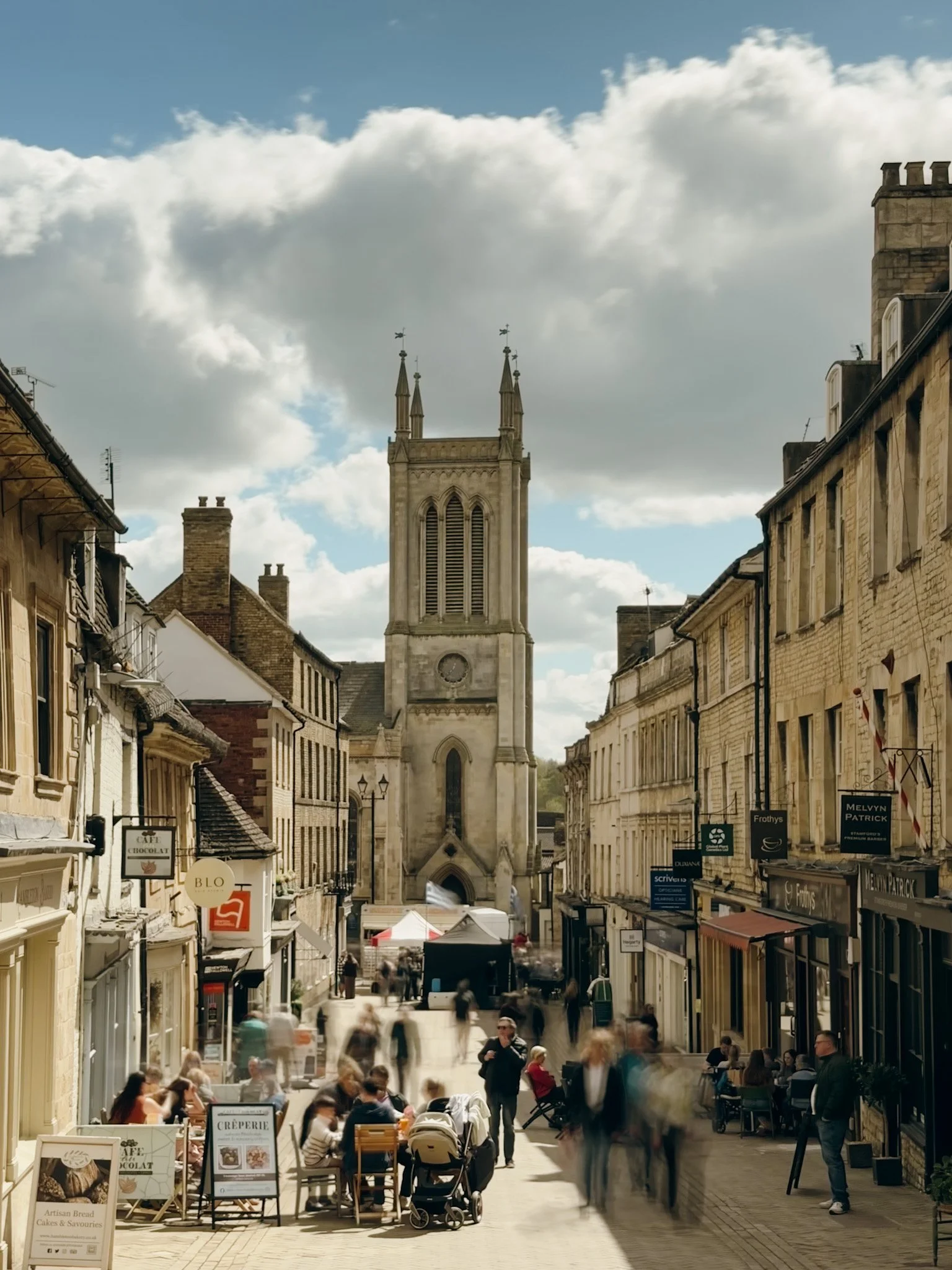 On the bus to Stamford - The High Street