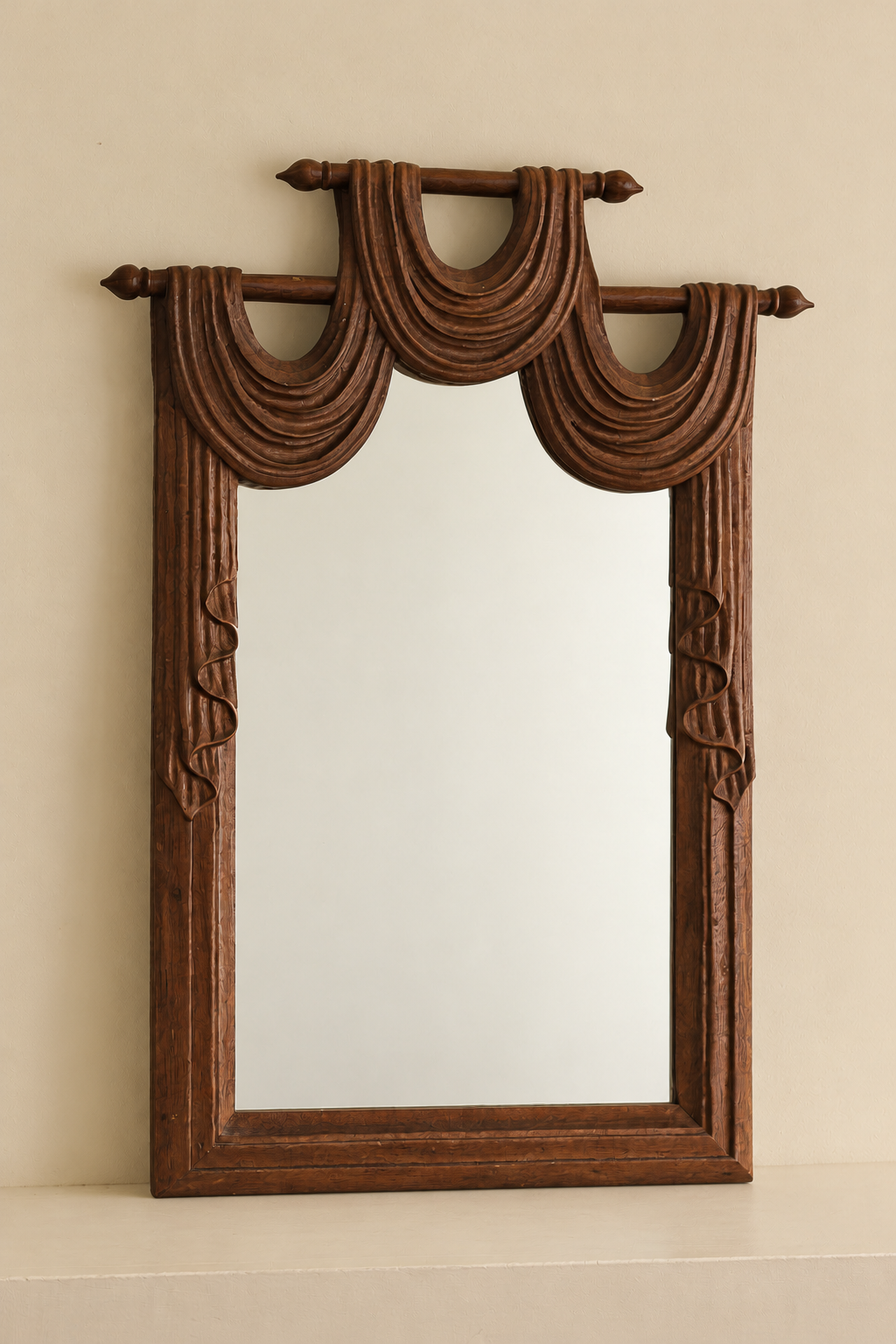 Antique Carved Wooden Mirror.png
