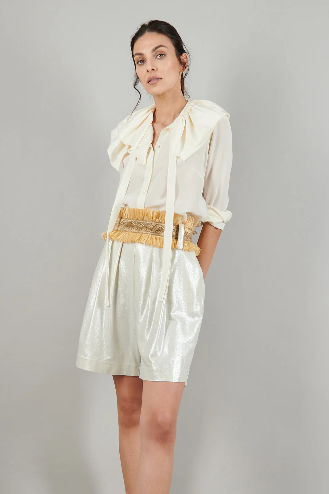 Collar silk blouse