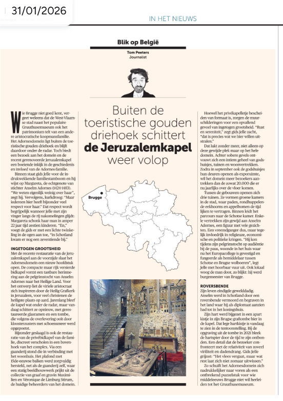 Geschiedenis en sereniteit in een domein en kapel buiten de toeristische drukte in Brugge