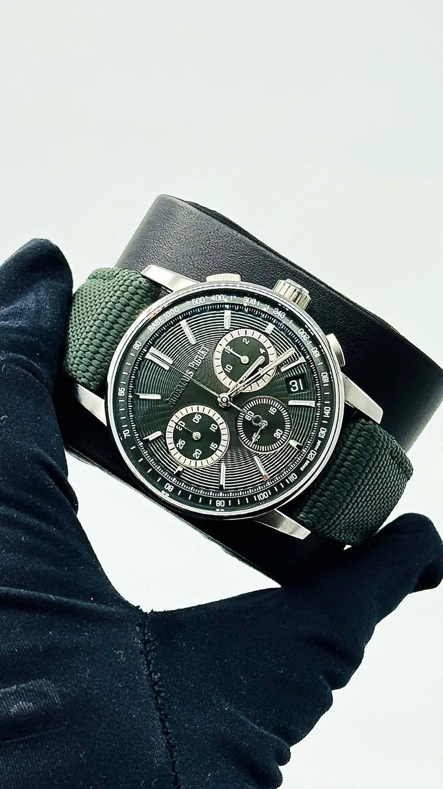 Audemars Piguet Code 11.59 Chronograph 26393ST green dial, front view