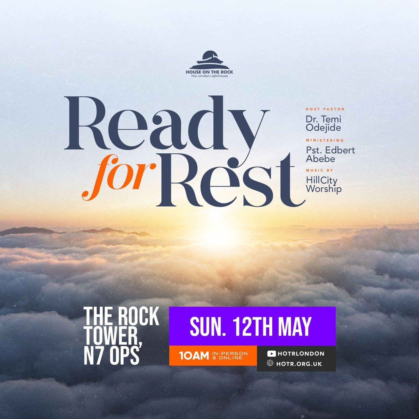 &quot;Are you tired of the constant hustle and bustle?&rdquo;

This Sunday, step into the Holy Sanctuary, during this month of Divine Rest as we explore the true rest designed by God.

Let go of stress, &amp; find solace, and embrace the rejuvenating
