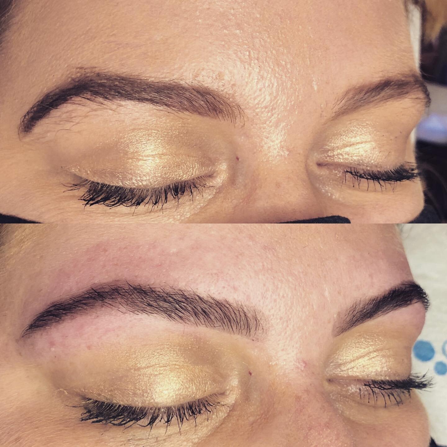 Brown thread and tint before and after. Top photo is how my client has her brows with her make up, second photo is after a quick thread and tint. Those after lockdown threading sessions! Aloe at the ready 😭
.
.
.

To Get Lashed:

via my Instagram &l