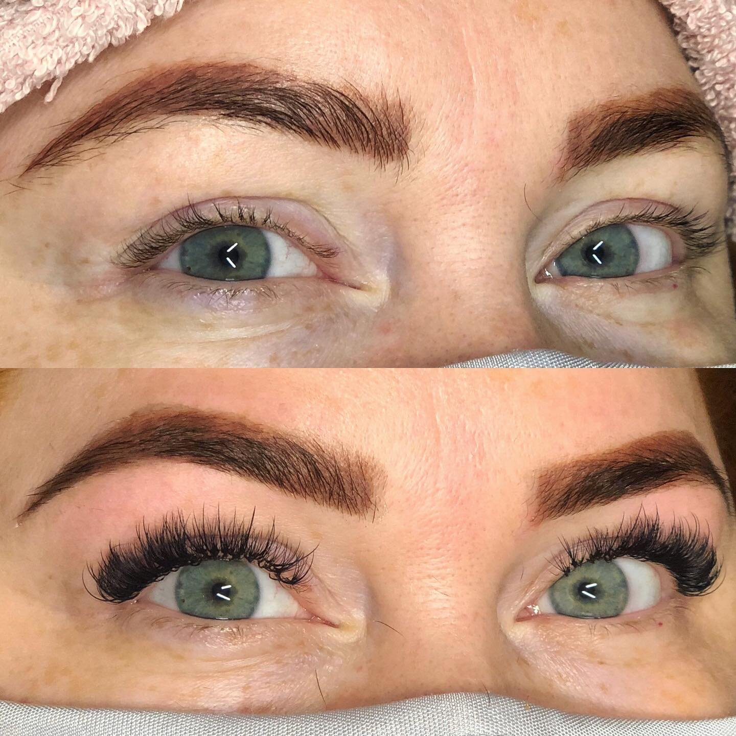 I love a before and after! Full set and brow thread x tint for this gorgeous client :) 
.
.
.

To Get Lashed:

via my Instagram &ldquo;Book&rdquo; button 

Come in and have a full consultation to discuss what, length, thickness and style will best su