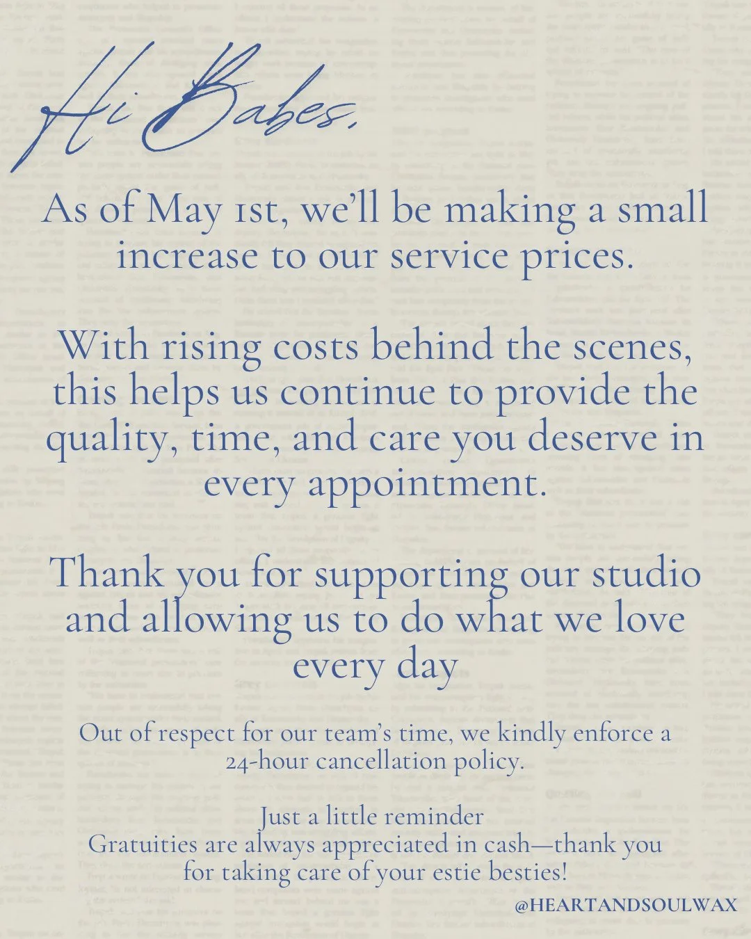 Hi babes ✨
A tiny price update starting May 1st 🤍
Thank you for always showing up, supporting us, and letting us do what we love!