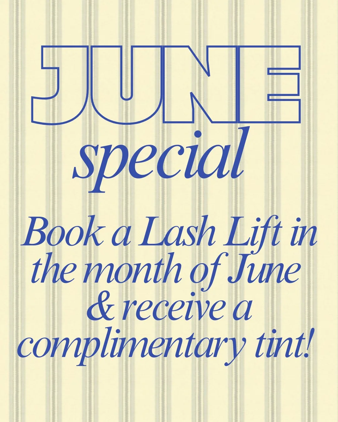 Skip the mascara. 😉
Book your Lash Lift in June and receive a complimentary tint because summer is too short for smudged makeup. ✨