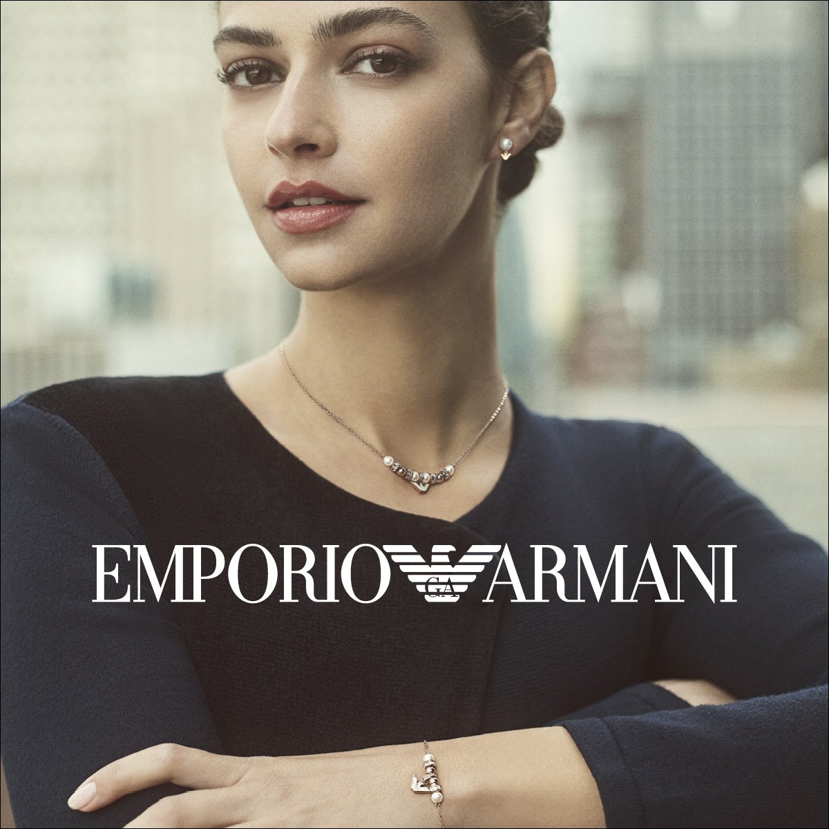Emporio Armani Women's Rose Gold-Tone Sterling Silver Multi-Strand Necklace  - EG3393221 - Watch Station