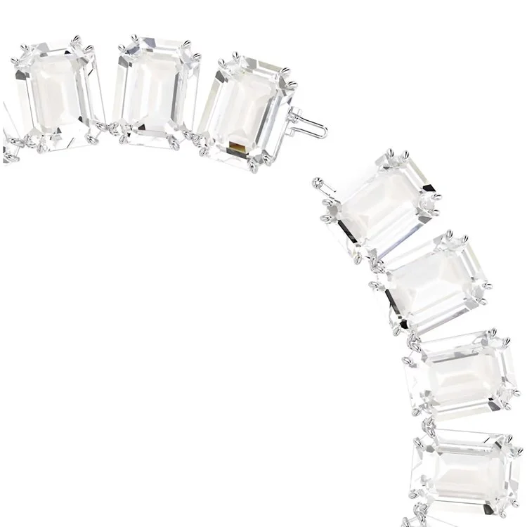 Millenia Tennis necklace, Oversized crystals, Octagon cut, White, Rhodium plated 1.jpg