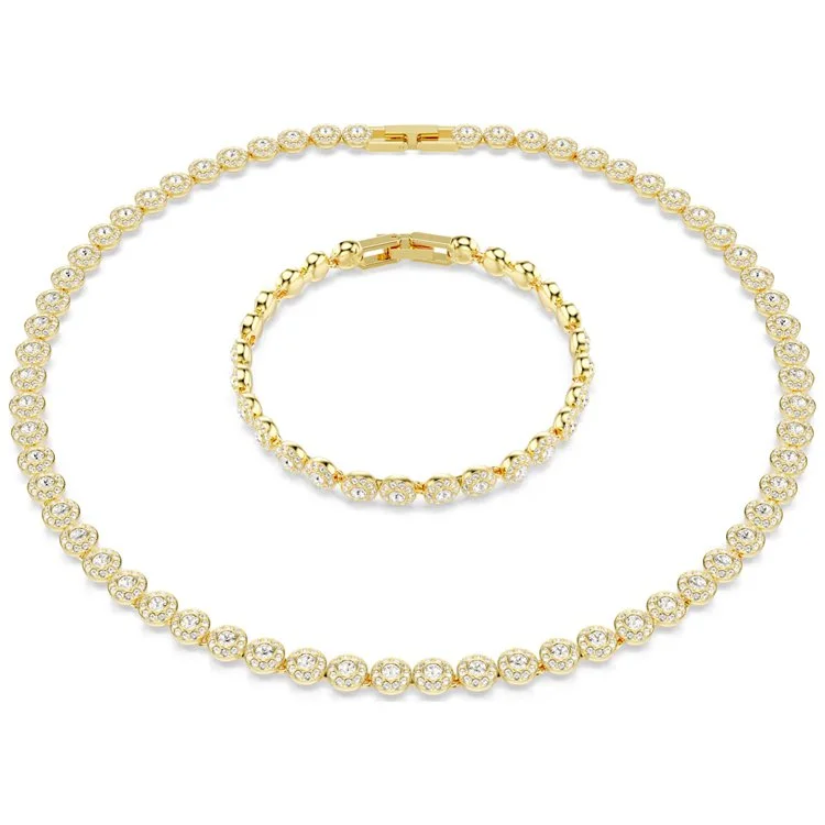 Una Angelic set, Round cut, White, Gold-tone plated.jpg