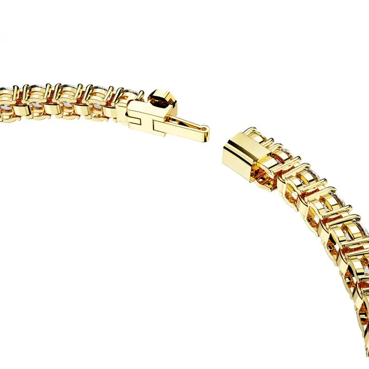 Matrix Tennis bracelet, Round cut, White, Gold-tone plated FULL 1.jpg