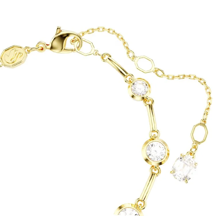 Imber Tennis bracelet, Mixed round cuts, White, Gold-tone plated 1.jpg