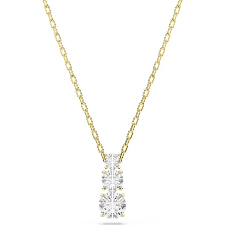 Stilla Attract pendant, Round cut, White, Gold-tone plated 1.jpg