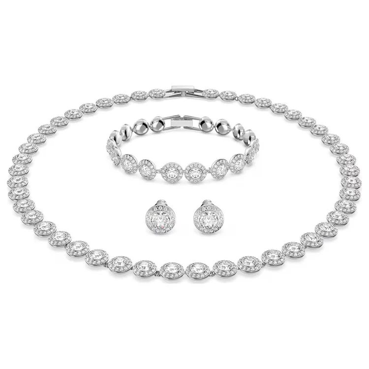 Angelic set, Round cut, White, Rhodium plated.jpg