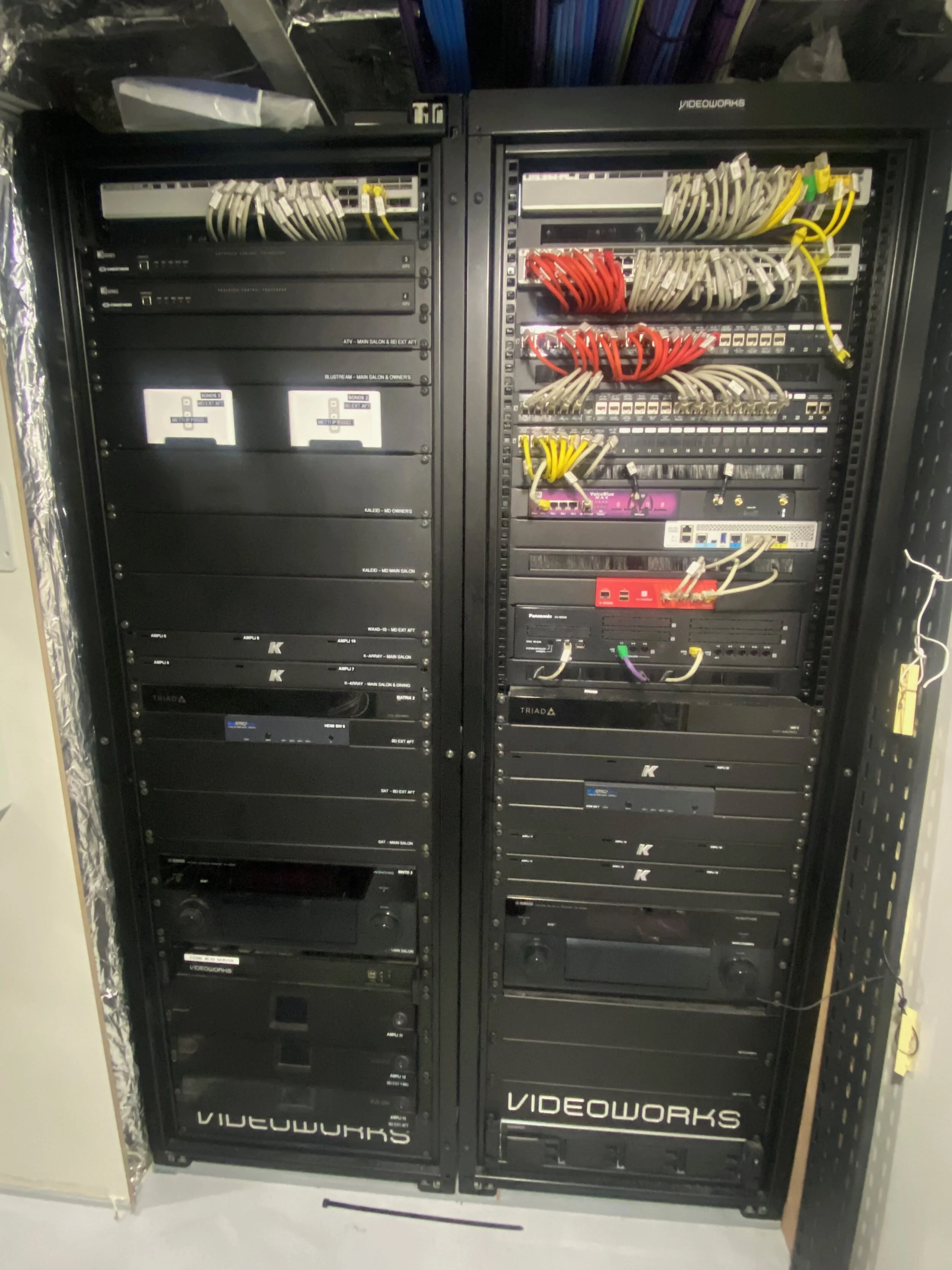 AV server rack installed