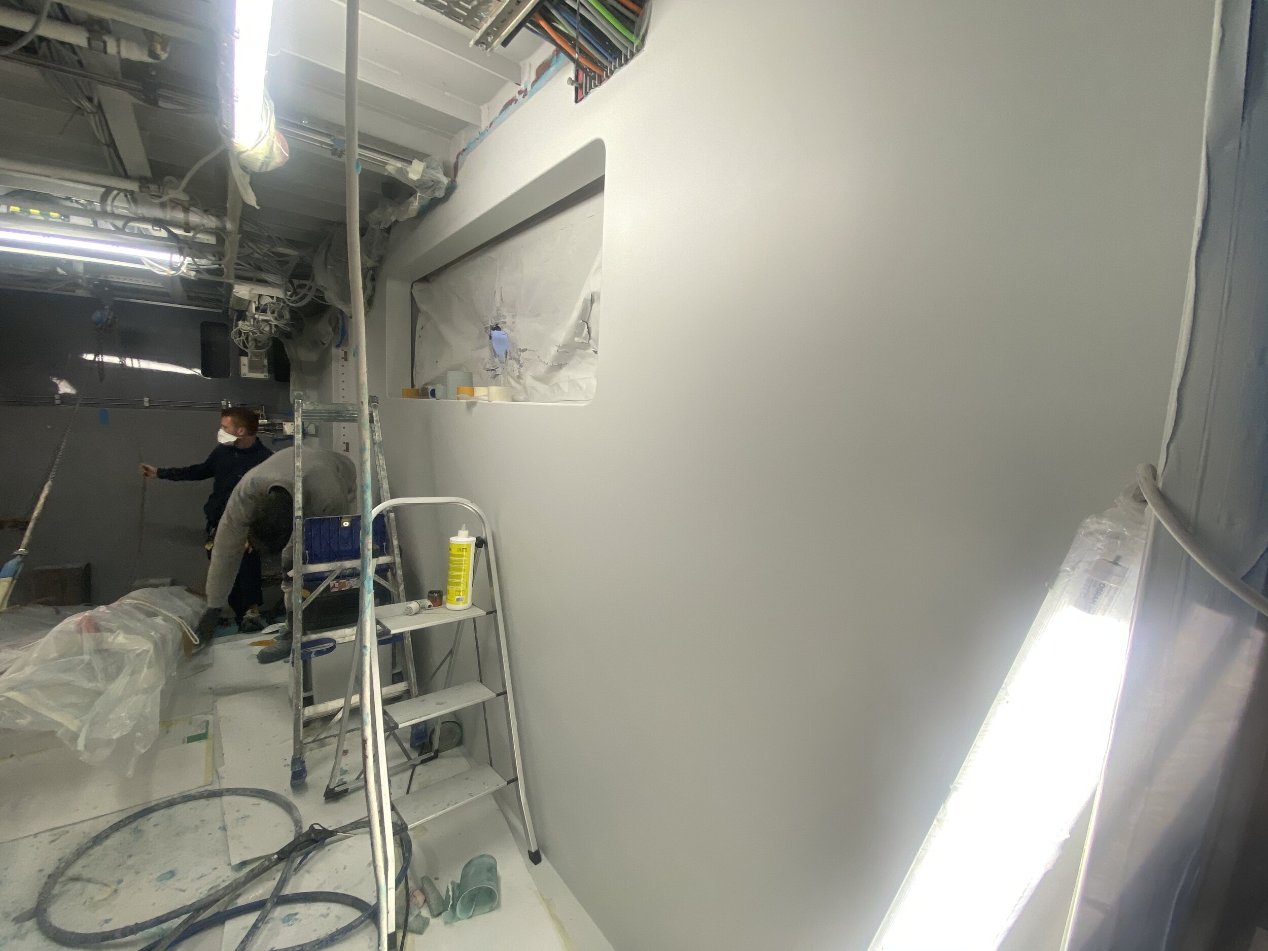 Work on the tender garage continues