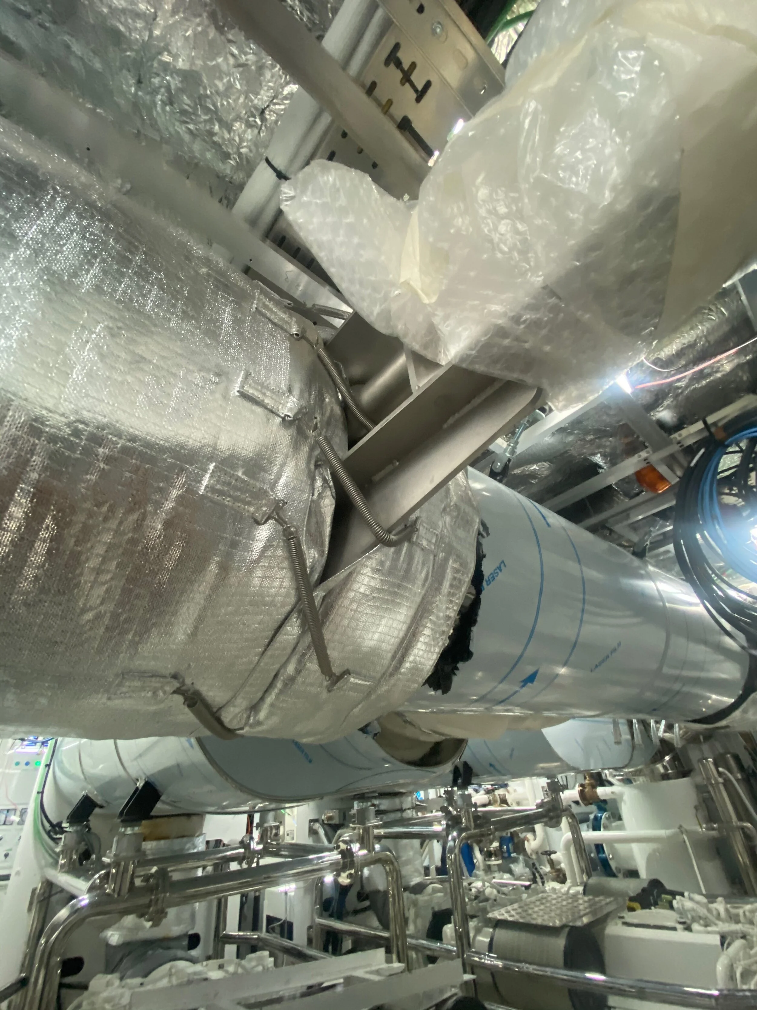 heat suppression jackets installed on exhaust system