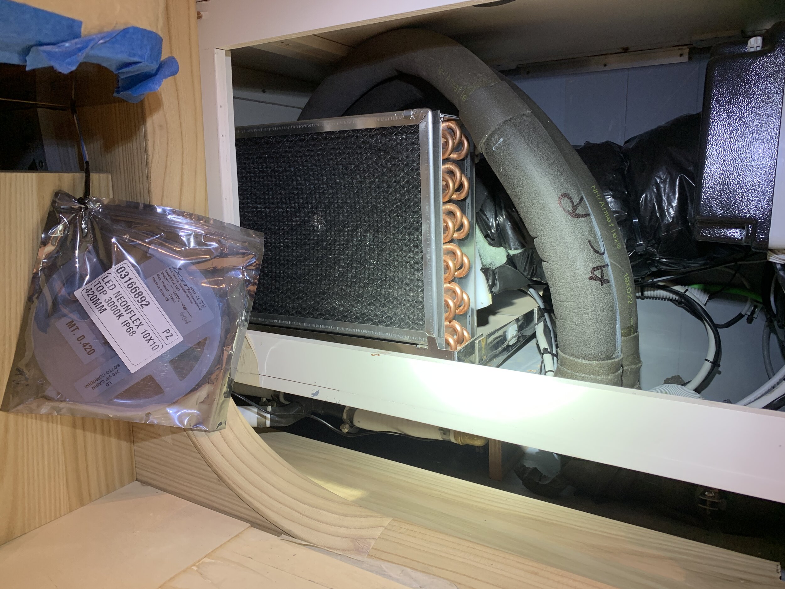 Guest cabin fan coil installation