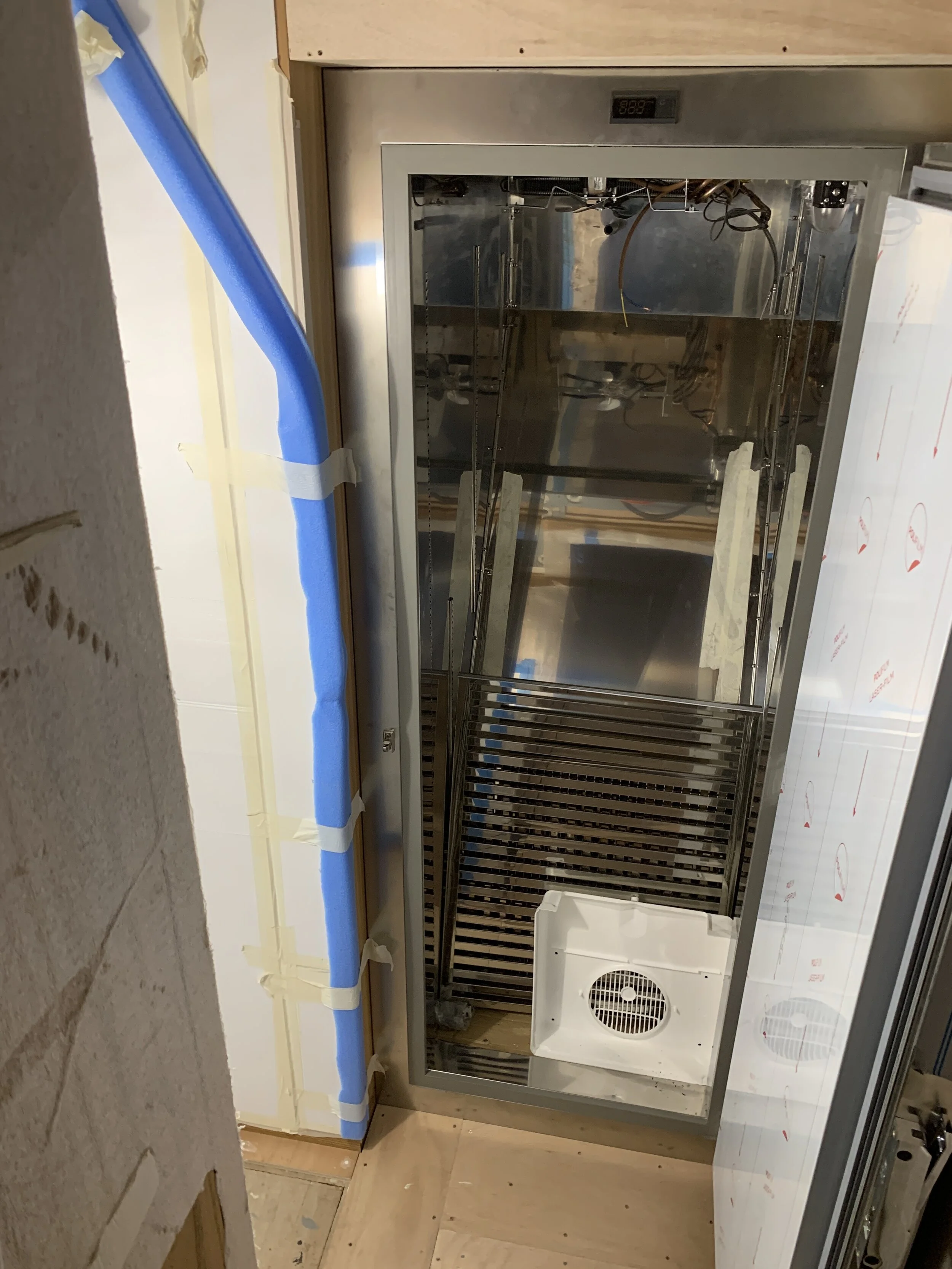 Lower Deck freezer installation
