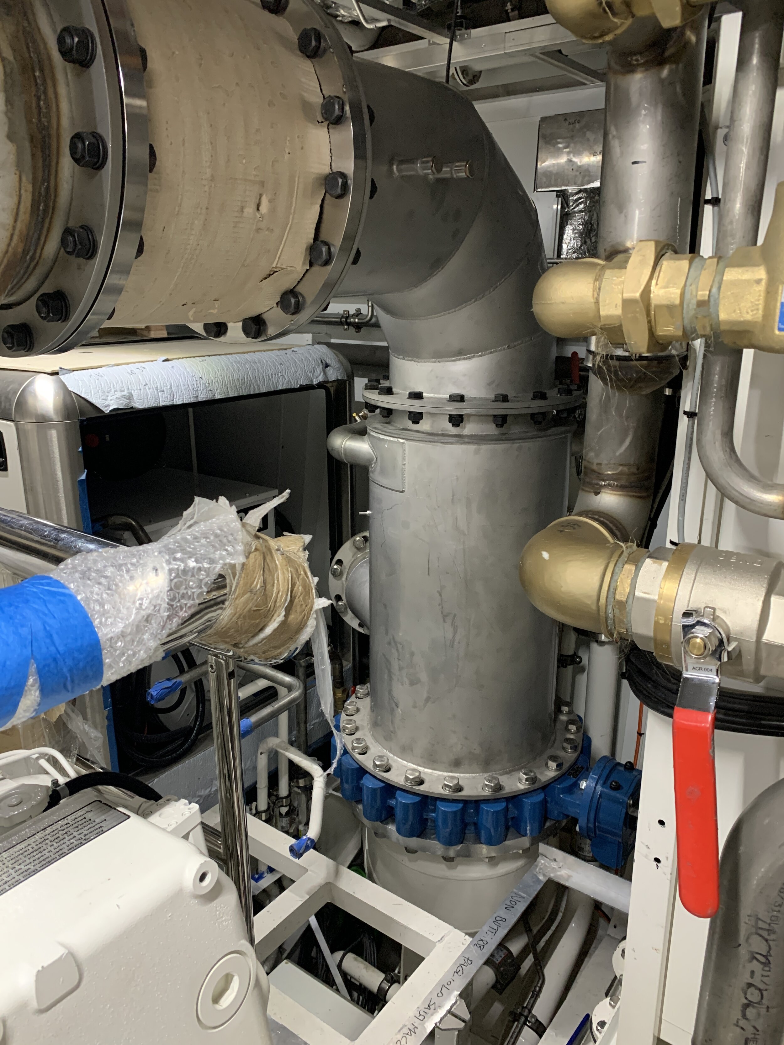 Main engine exhaust system installation complete