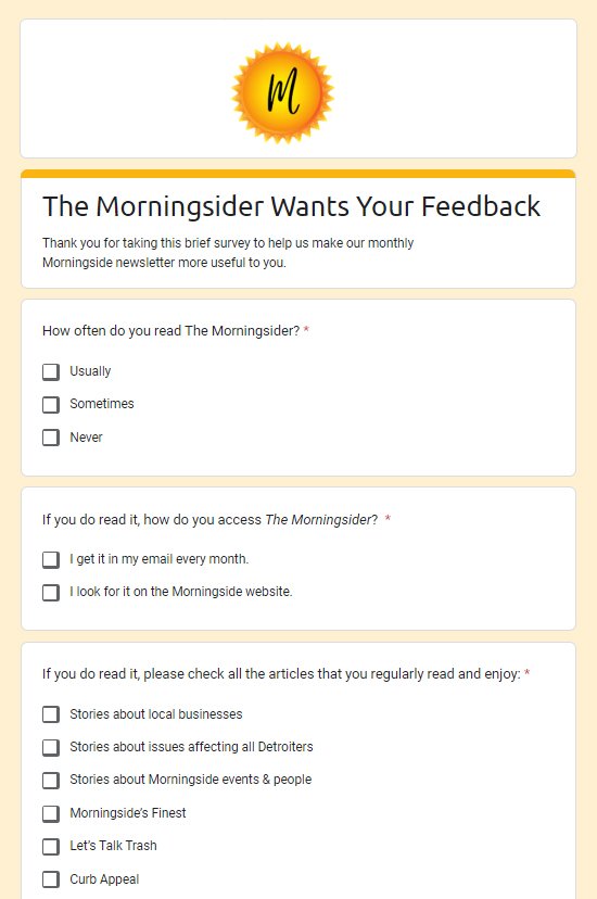 Morningsider Survey