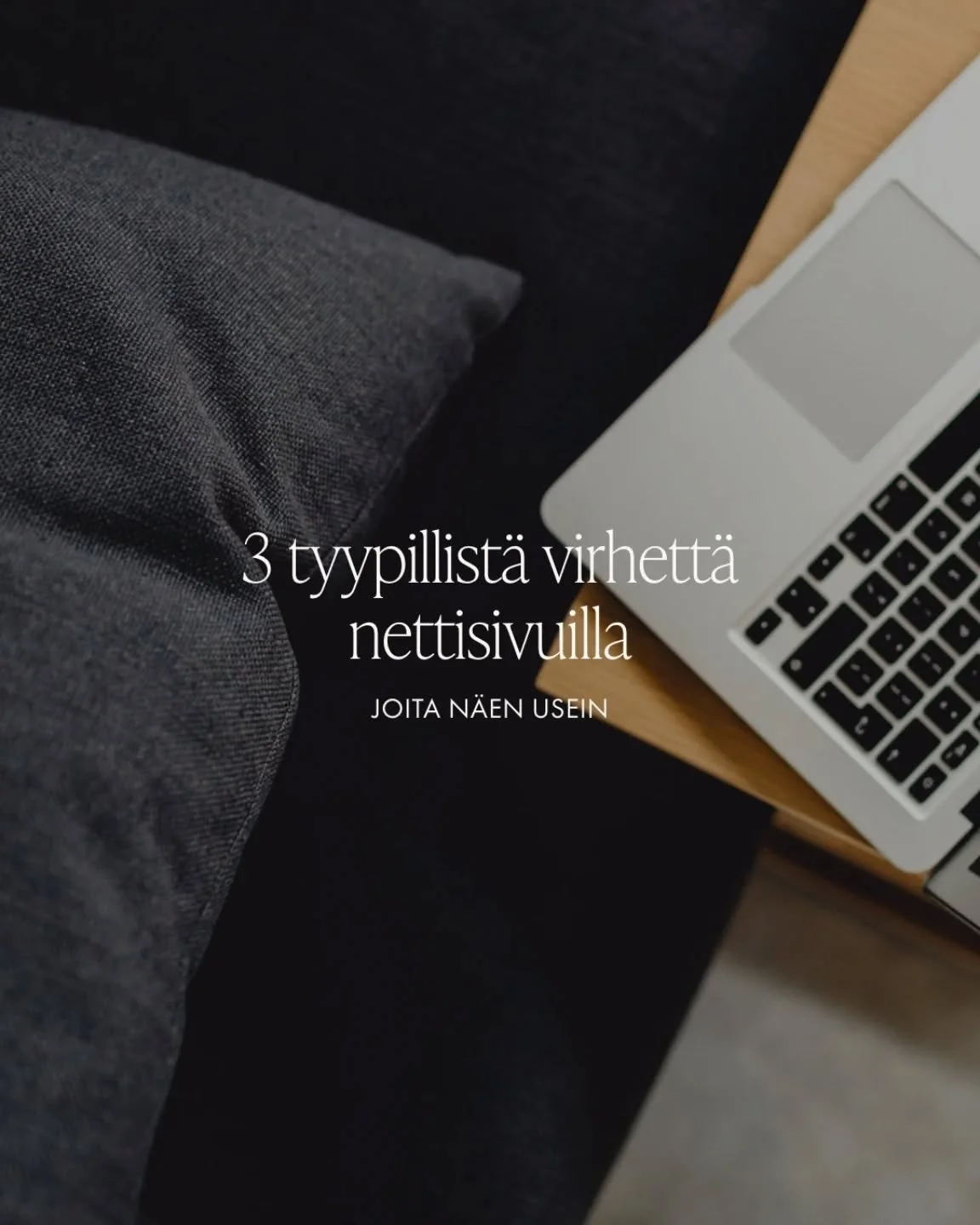 3 tyypillist&auml; virhett&auml; nettisivuilla (joita n&auml;en usein)👇🏼

🖍 V&auml;rit ovat musta ja valkoinen. Piste. Yleens&auml; niin ett&auml; tausta on valkoinen ja teksti mustaa.

T&auml;m&auml;n n&auml;keminen on br&auml;ndisuunnittelijalle