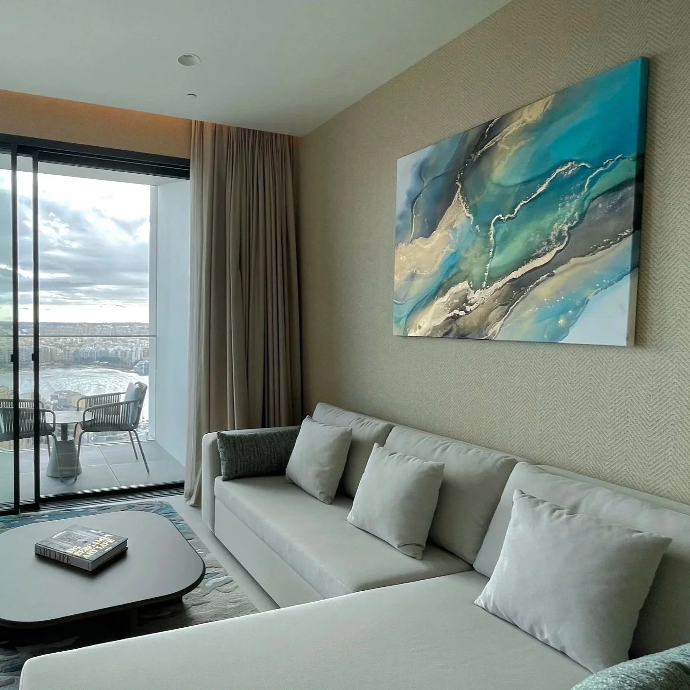 On location shot of commissioned painting by Allura projects