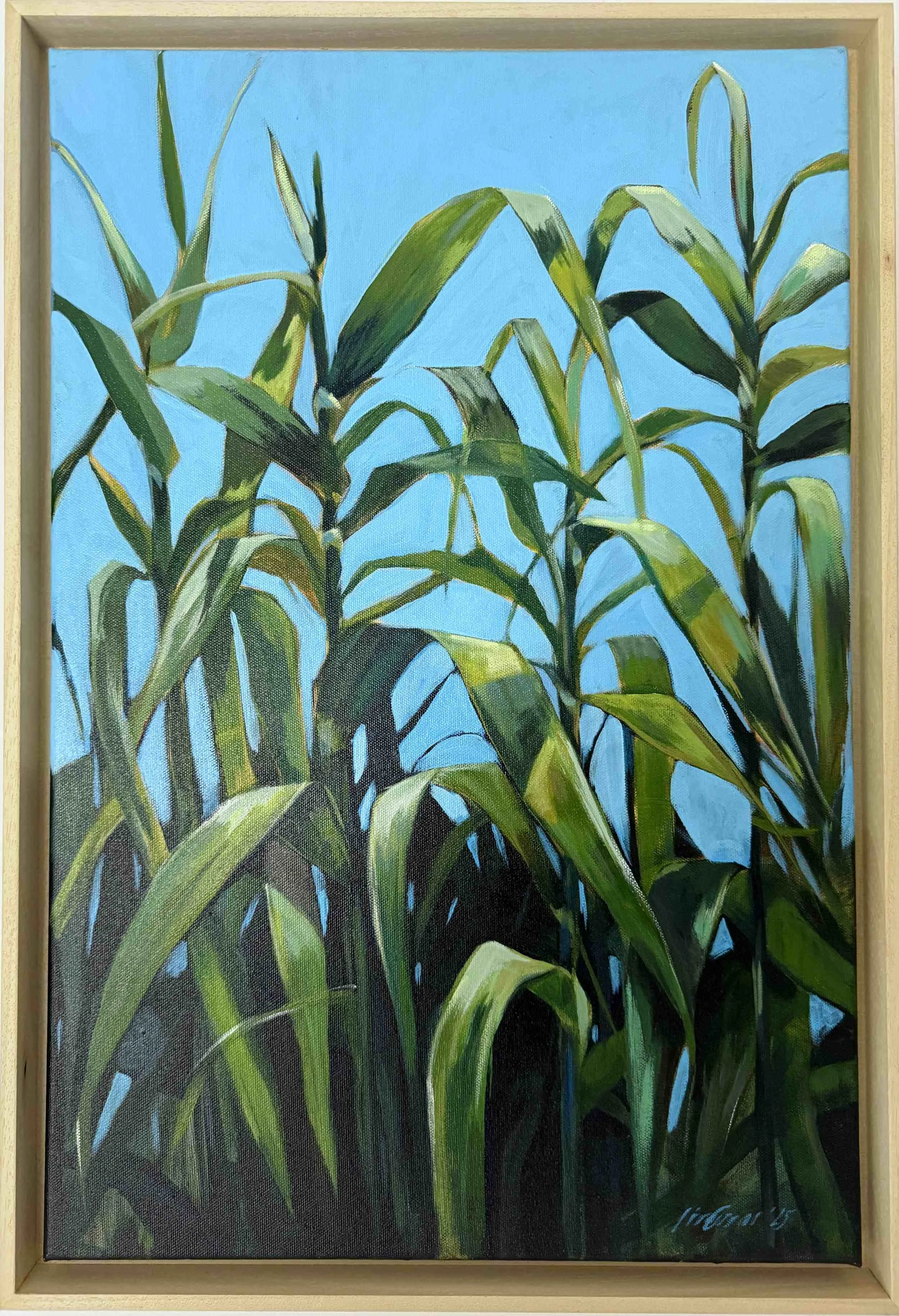 All in a Row acrylic painting framed