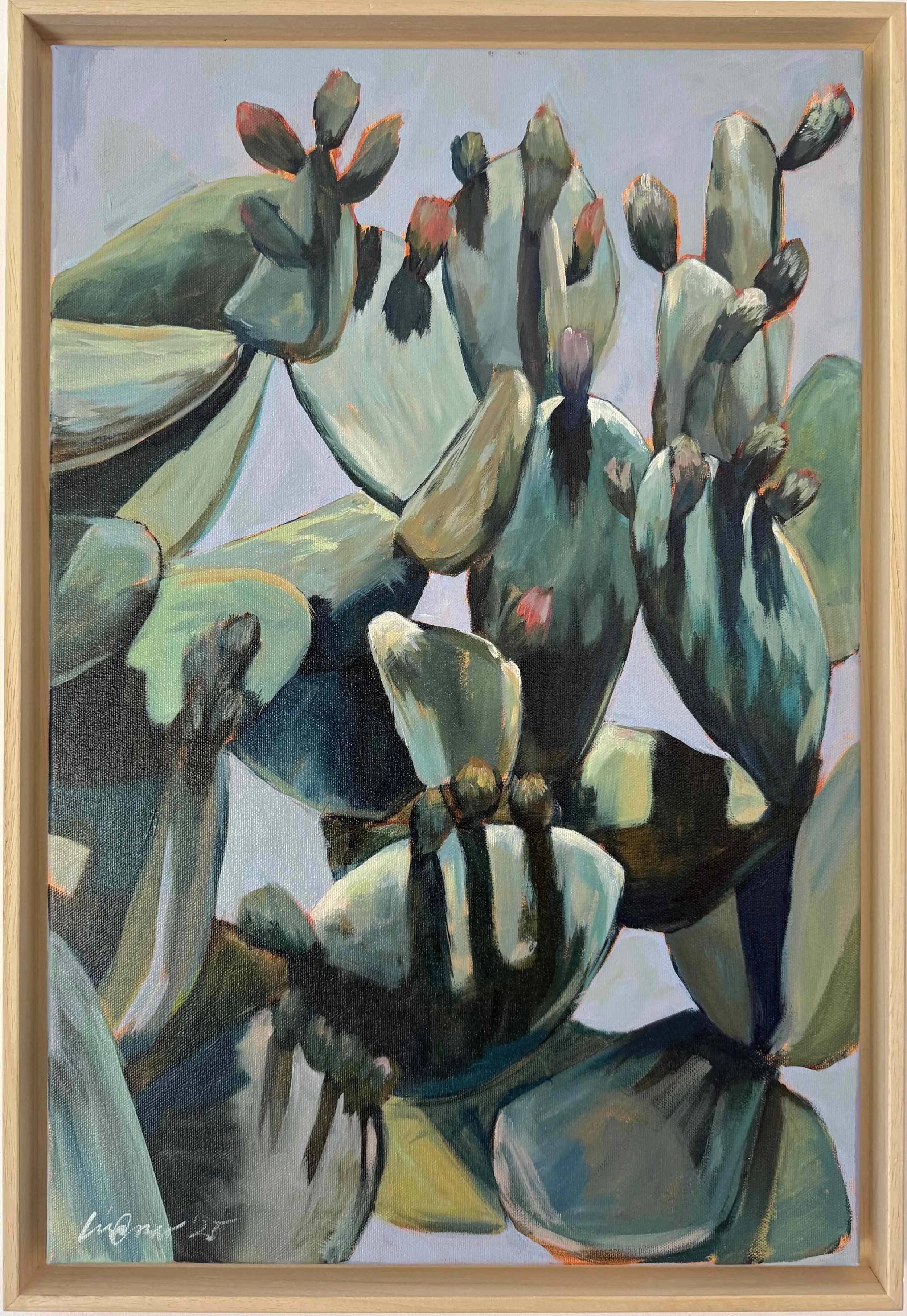 Cactus depicting painting framed available on Allura Art