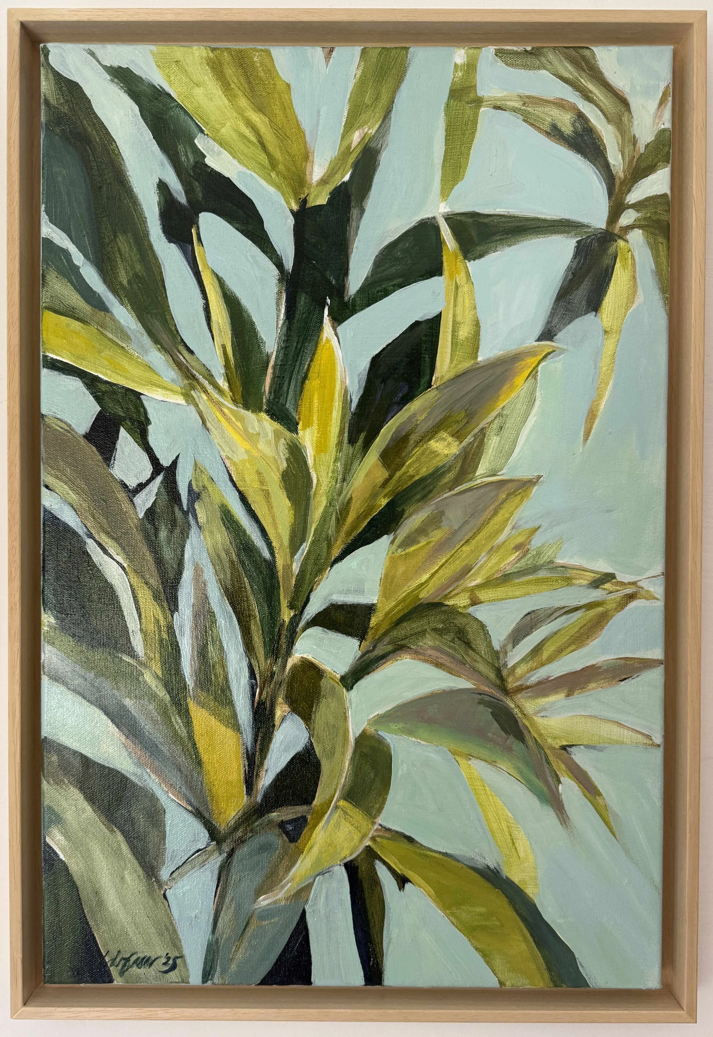 Acrylic painting shown in a frame available on Allura Art