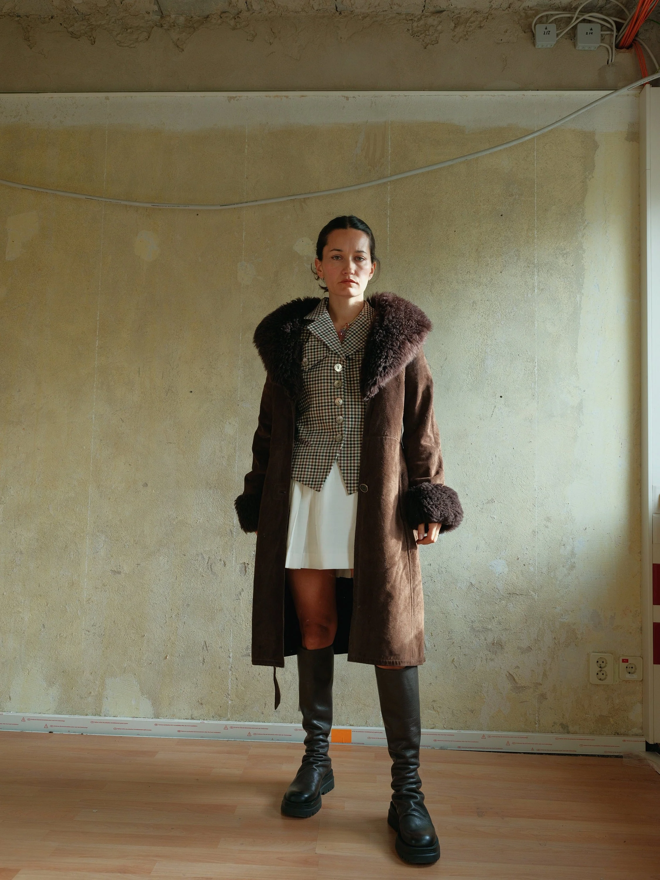 Y2K Chocolate brown Suede MNG Penny Lane Coat UK — Ramona's Archives