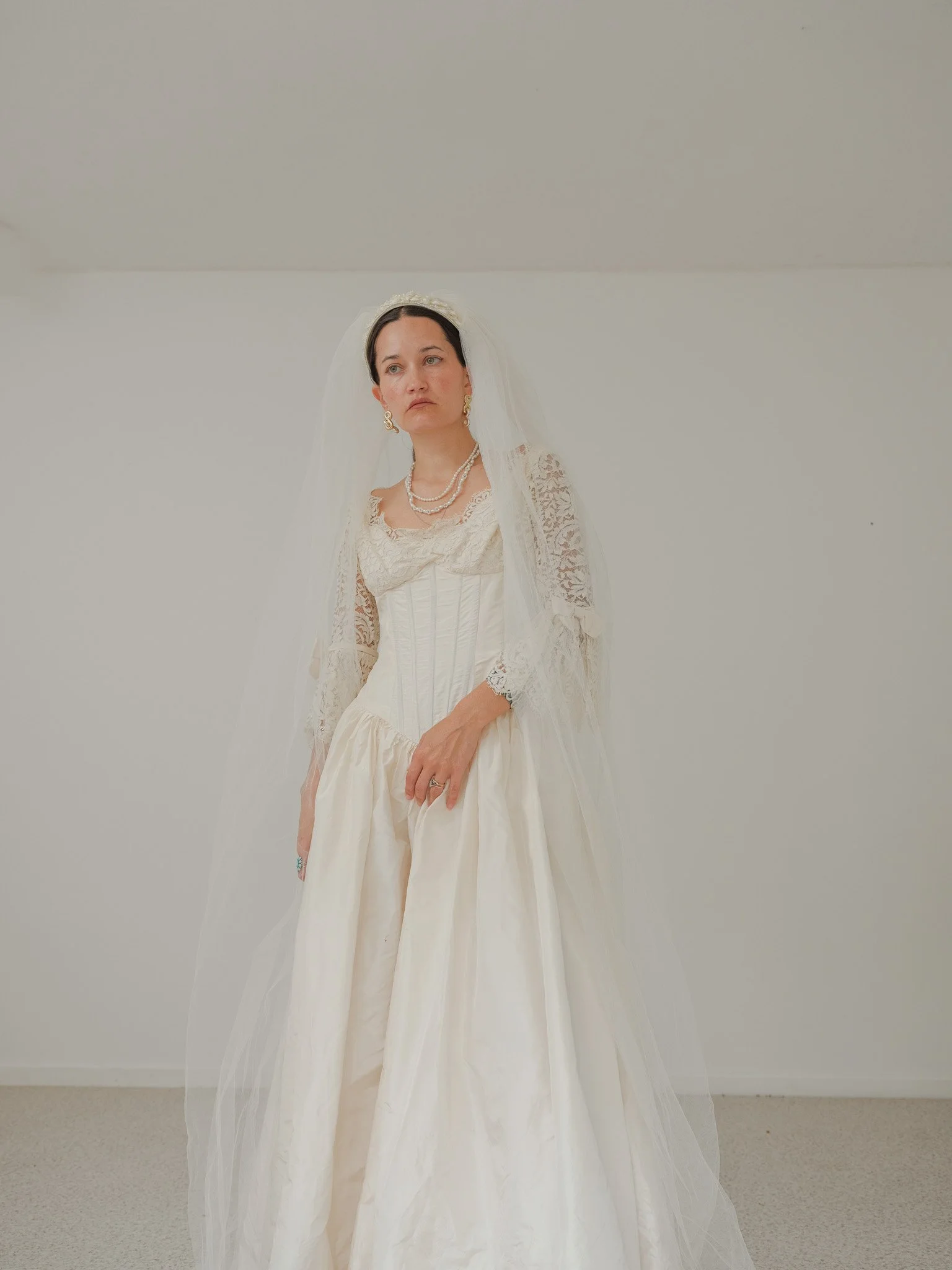 Danish Designer Vintage Pure Silk Princes Boned Corset Wedding Dress   Ramona's Archives