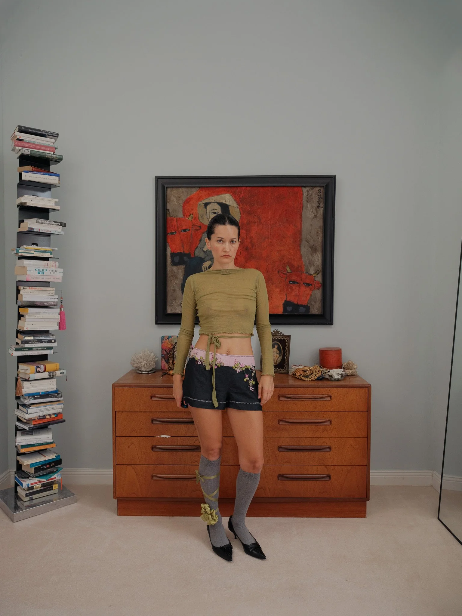 Philosophy Alberta Ferretti Beaded Embroidered Shorts   S-M