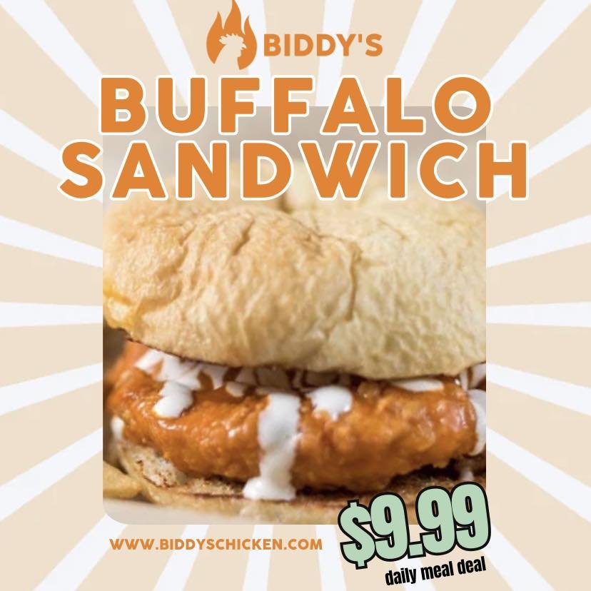 Our buffalo tender sandwich meal deal is a delicious idea for lunch! 

Order online for delivery/pickup or dine in with us!