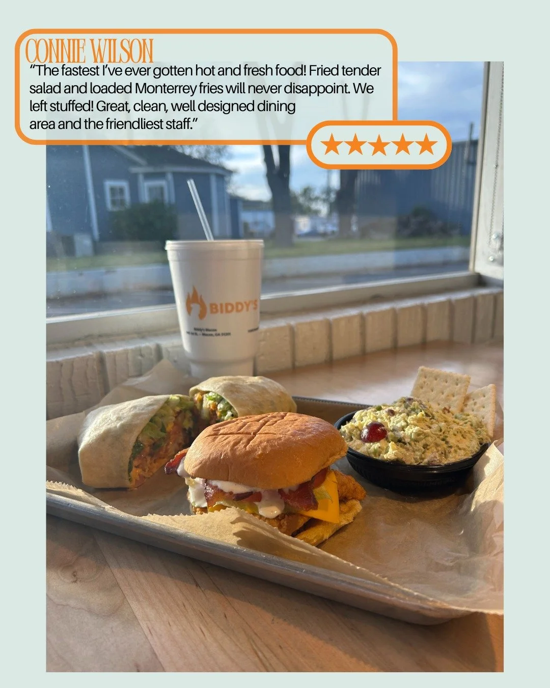 Proof that good food = good moods. Thanks for dropping that sweet review!&rdquo;
#goodfoodgoodmood #yummyyummy #wings #chicken #resturant