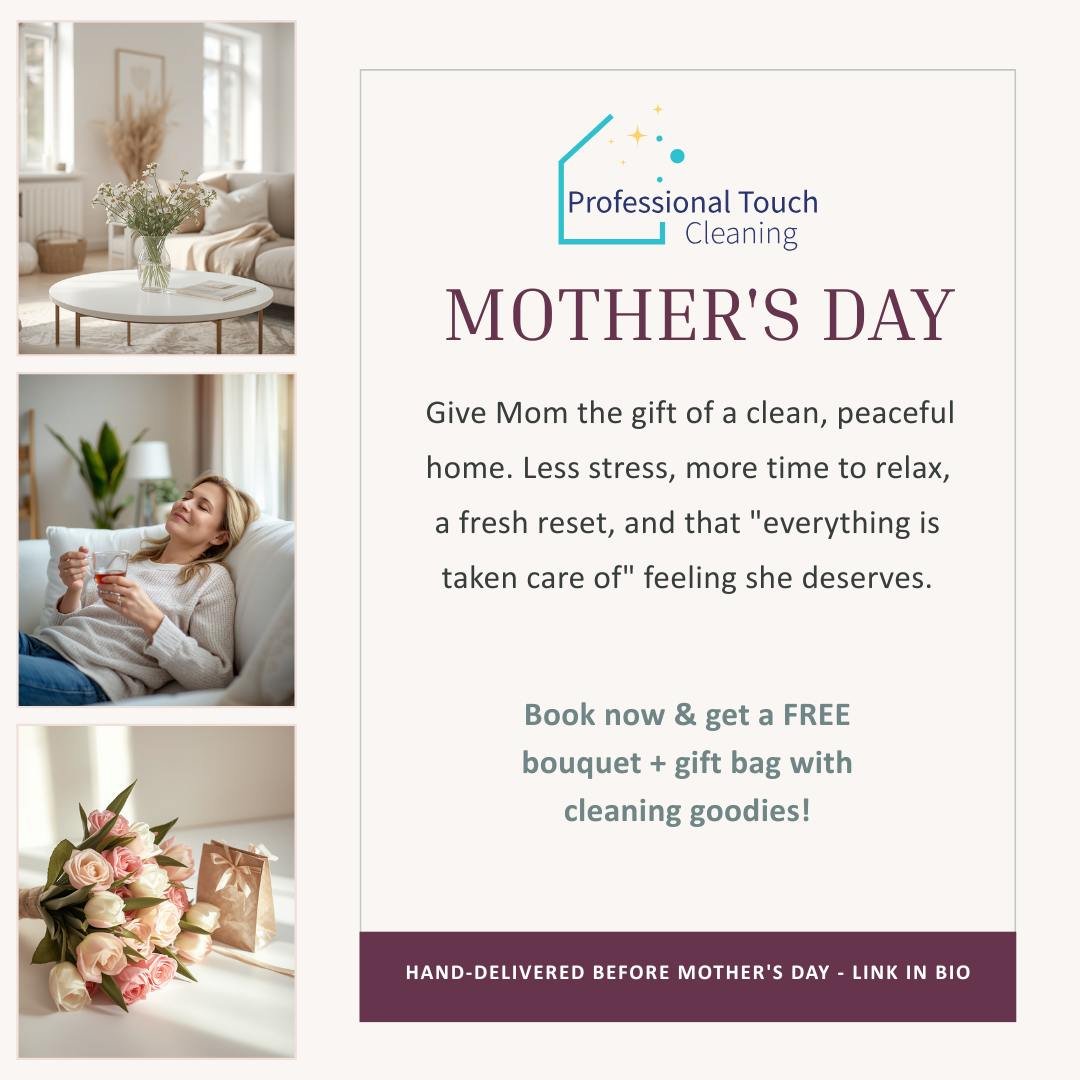 Give Mom what she really wants this year&hellip; a clean, peaceful home 🤍✨

 A cleaning from professional touch means:
✔️ Less stress and more time to relax
✔️ A fresh, reset home she doesn&rsquo;t have to do herself
✔️ That &ldquo;everything is tak