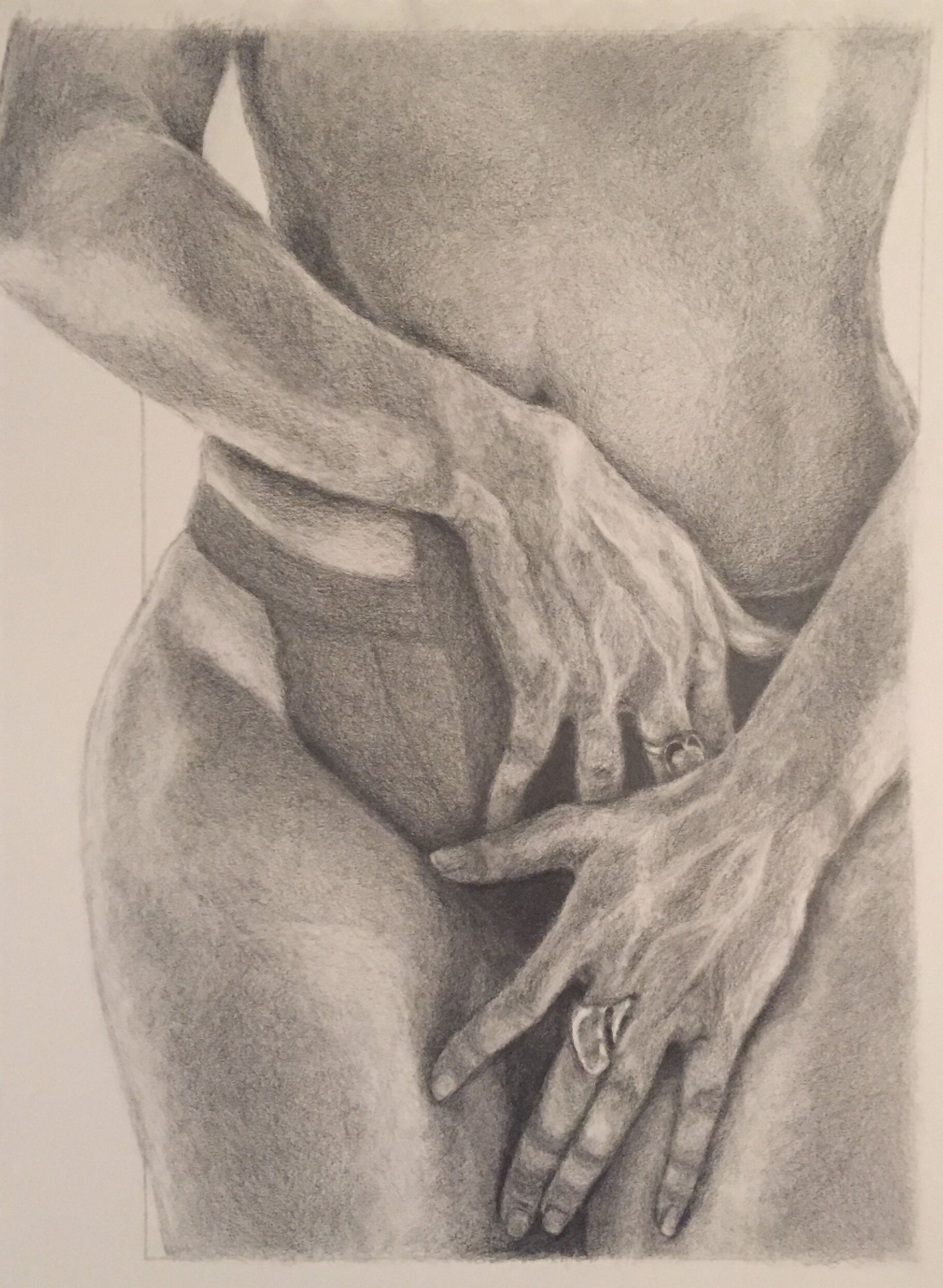 Almost Nude, 2020, 12.5x9.5" Graphite on paper